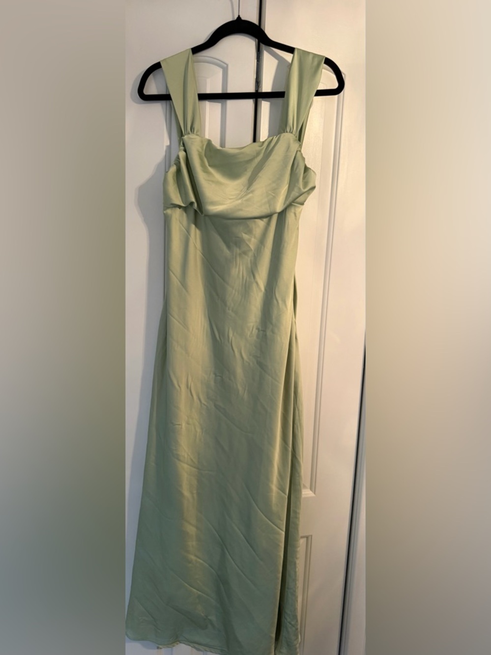 Elegant Strapless Slip Dress in Sage Green